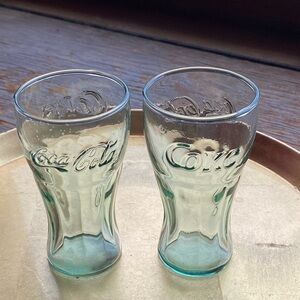 Pair of small Coca Cola Pilsner style glasses